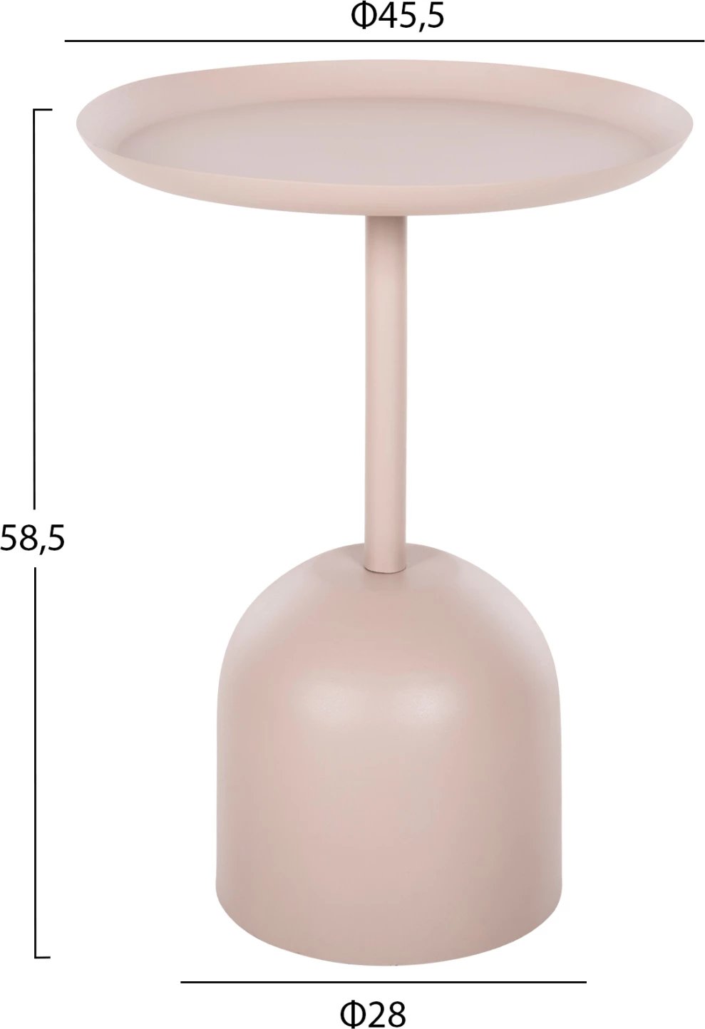 Tavolinë anësore DELBEL, metal ecru, FH4265.10, 45.5x58.5cm