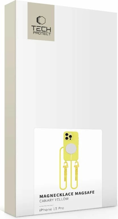 Mbështjellës Tech-Protect MagNecklace për iPhone 15 Plus/14 Plus, MagSafe, Verdhë
