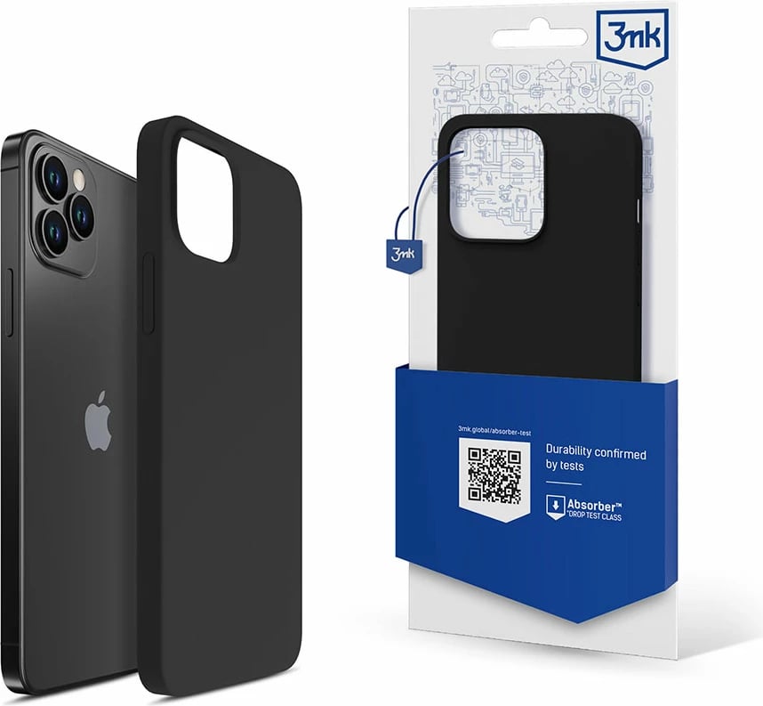 Mbështjellës silikoni 3mk për iPhone 12 Pro Max, i zi