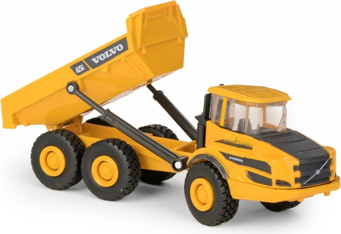 Kamion lodër Daffi Volvo Mini A25G, metal dhe plastikë, për djem, e verdhë