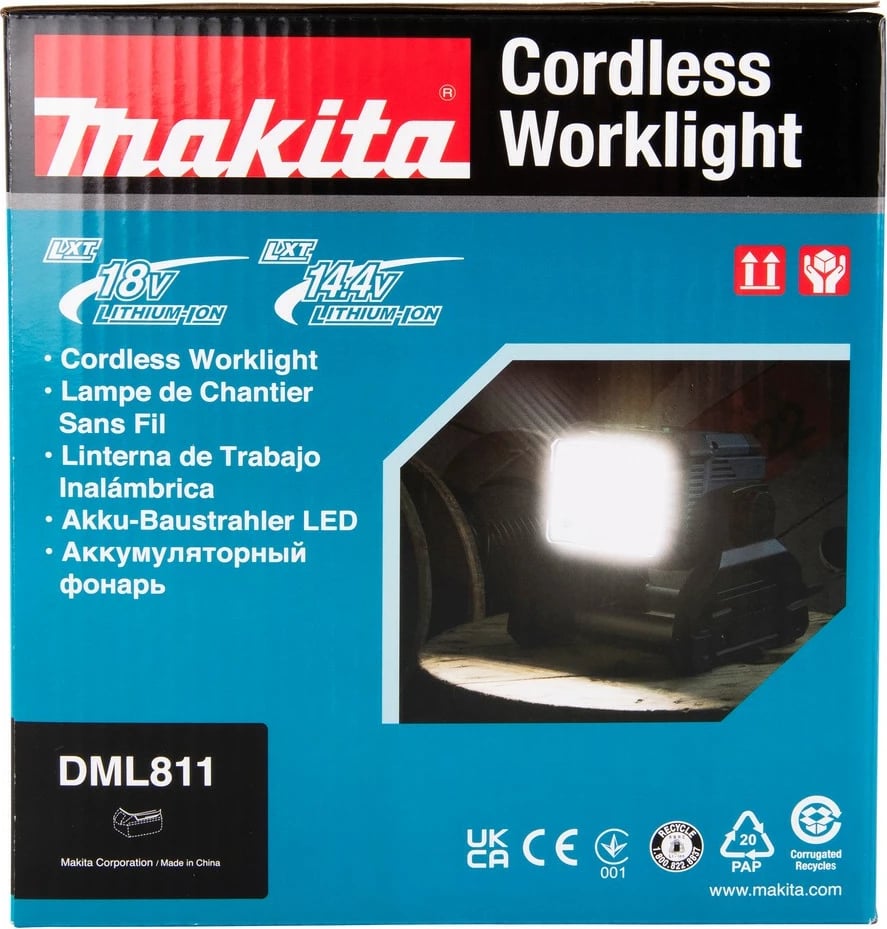 Llambë pune Makita DML811, 31.5W, 6000mAh, LED, e zezë/blu Llambë pune Makita DML811, 31.5W, 6000mAh, LED, e zezë/blu