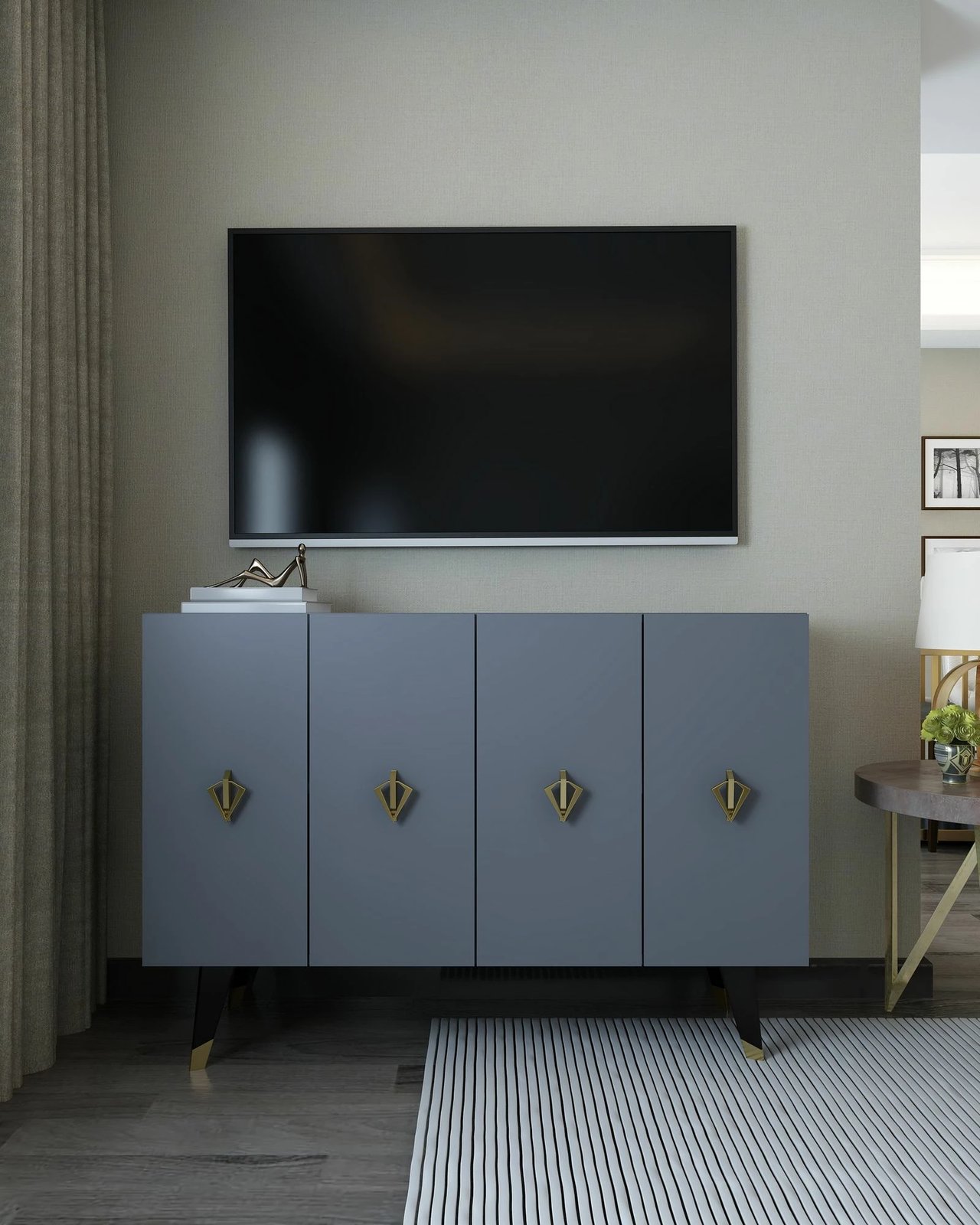 Konsol Skye Decor, anthracite, gold, 8163KM-32