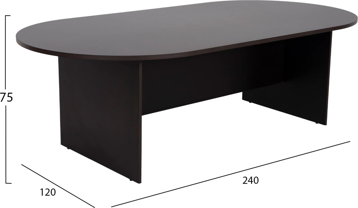 Tavolinë ovale për konferenca SIENNA FH2134.02 melaminë në ngjyrë wenge 240x120x75H cm
