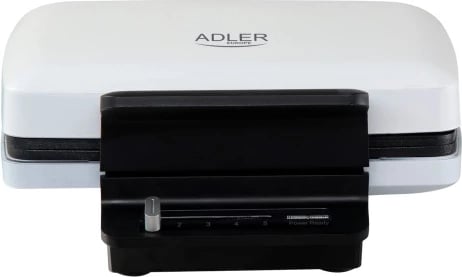 Aparat waffle, Adler AD 3085, 1200-1800W, pllaka jo-ngjitëse, kontroll temperature, 2x 9x15 cm, e bardhë