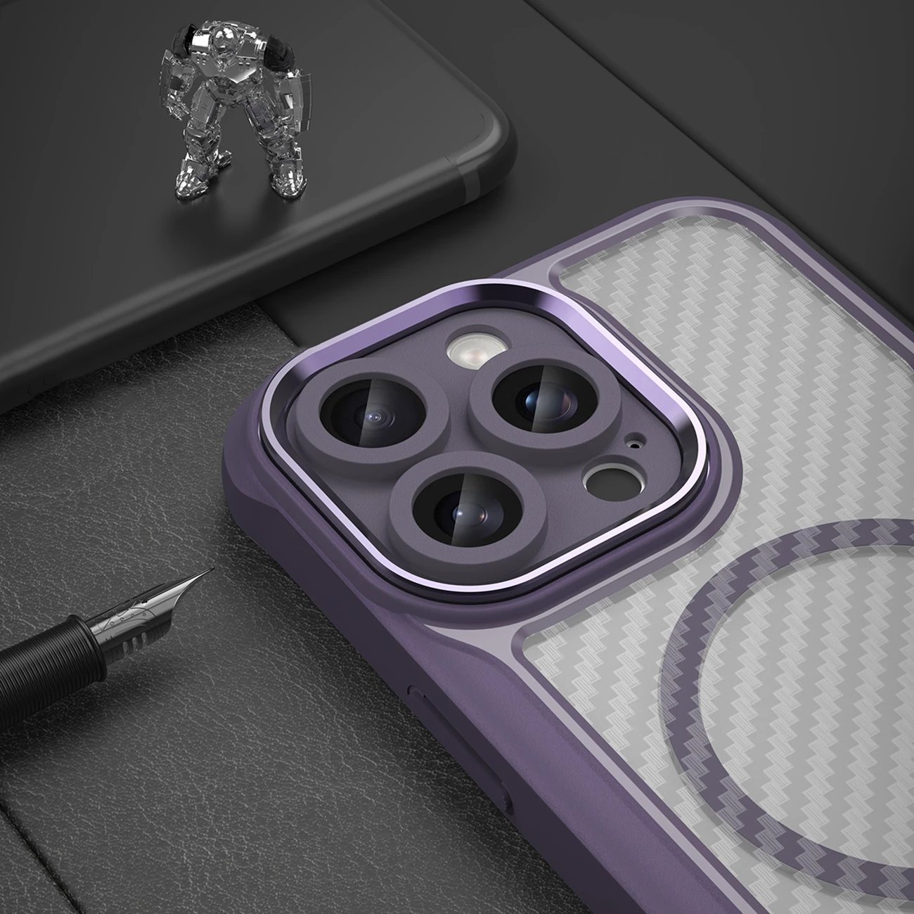 Mbështjellës Hurtel Leading Series MagSafe për iPhone 16 Pro, TPU, Vjollcë