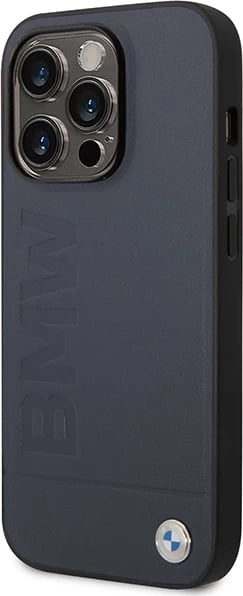 Mbështjellës BMW BMHMP14XSLLNA për iPhone 14 Pro Max 6.7", lëkurë, MagSafe, navy