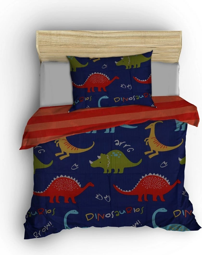 Set mbulesë për jorgan king-size, dinozaurë, ngjyrë kaltër, L'essentiel Set mbulesë për jorgan king-size, dinozaurë, ngjyrë kaltër, L'essentiel