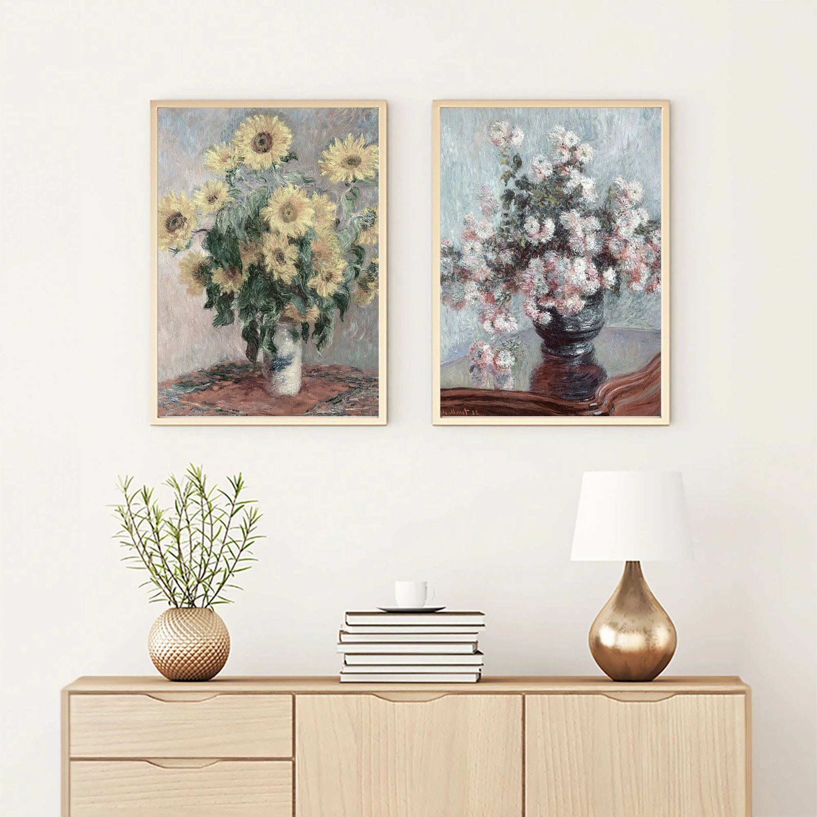 Pikturë dekorative me kornizë, 2 copë, MDF, Wallity, Huhu279, 50x35cm