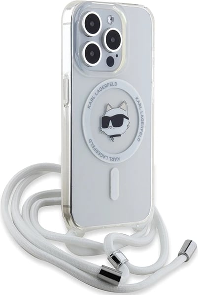 Mbështjellës Karl Lagerfeld IML Choupette Head & Cord MagSafe për iPhone 14 Pro, Transparent