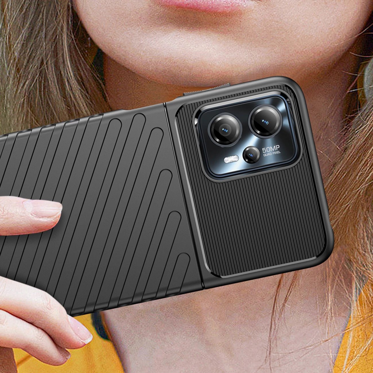 Mbështjellës Hurtel Thunder Case për Motorola Moto G13, TPU, i zi