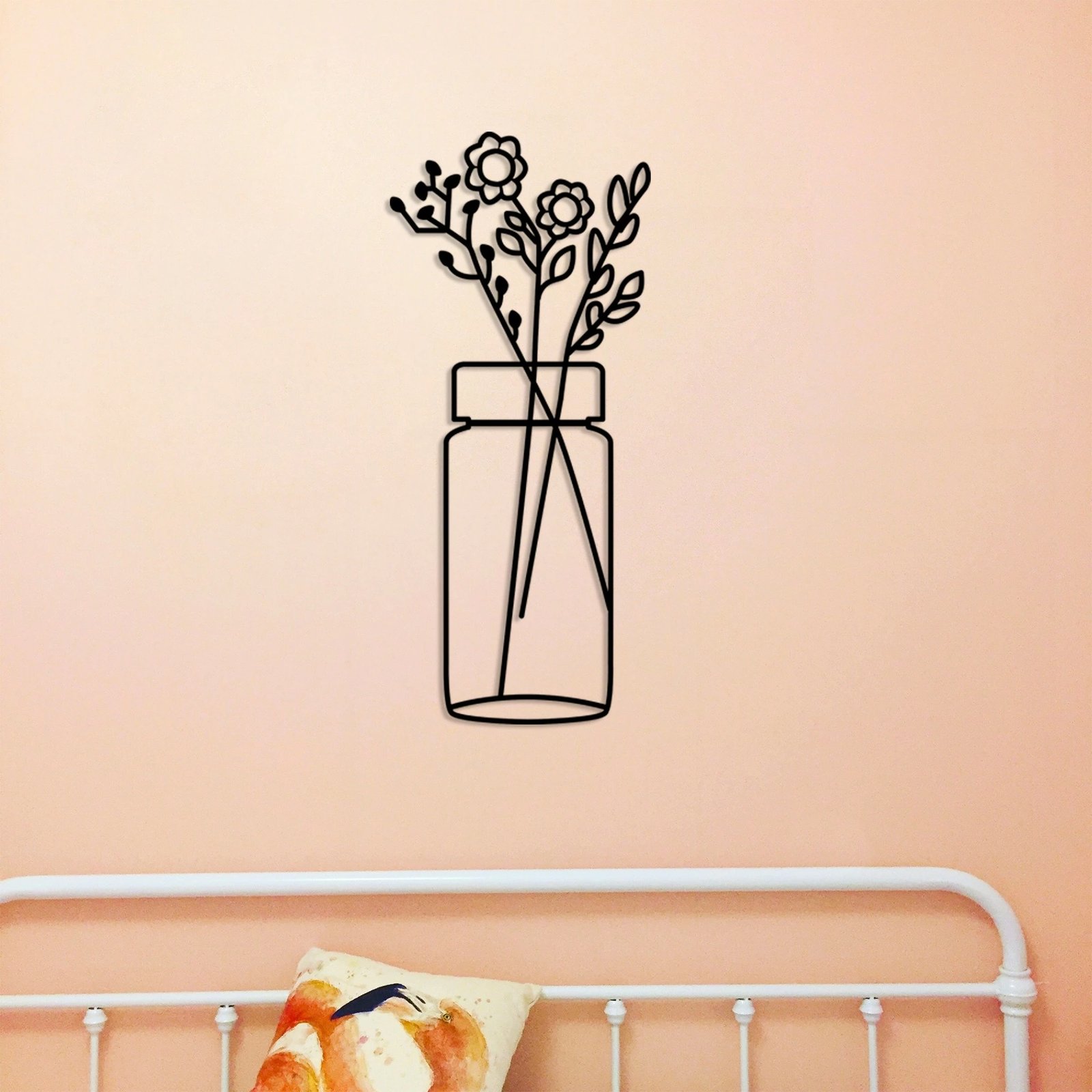 Aksesor dekorativ metalik për mur, Wallity, Lule 5