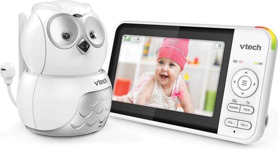 Monitor bebe me video, VTech, BM5550 Owl, ekran 5 inch, PTZ, komunikim dykahësh, Silver