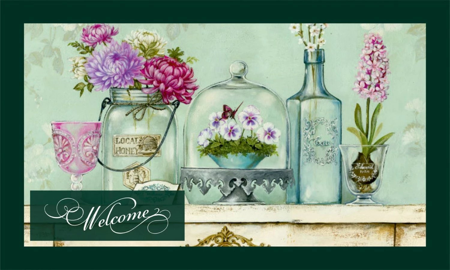 Shilte hyrëse PVC Aberto Design, motive gotash, shumëngjyrëshe, 45x70cm