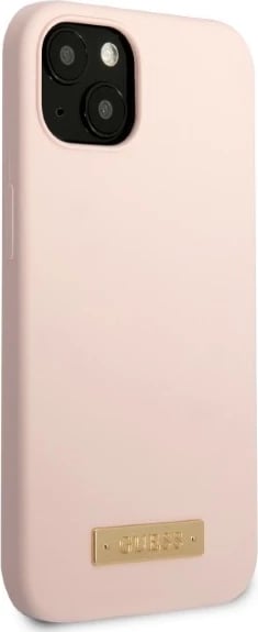 Mbështjellës Guess GUHMP13MSBPLP për iPhone 13 6.1", silikon, MagSafe, rozë