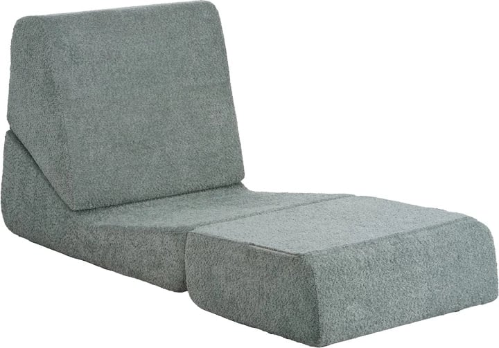 Fotel-krevat Ferderina, material stof, ngjyrë gri e çelët, 66x102x73cm