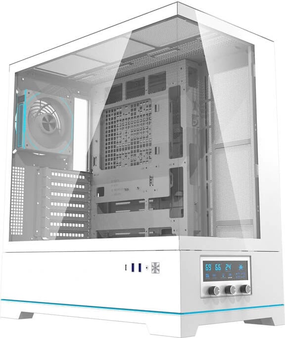 Kasë Darkflash DY451 PRO, midi tower, ARGB, 1 ventilator, e bardhë