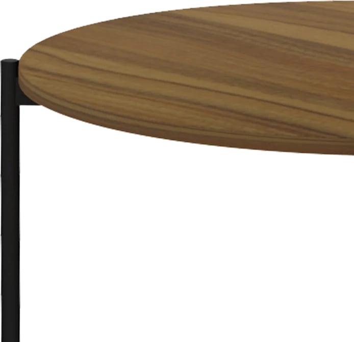 Tavolinë kafeje Aisle melamine, ngjyrë arre e zezë, D80x45cm