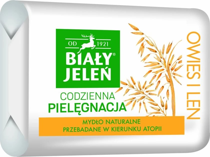 Sapun natyral hipoalergjik Biały Jeleń me tërshërë dhe fara liri 100g