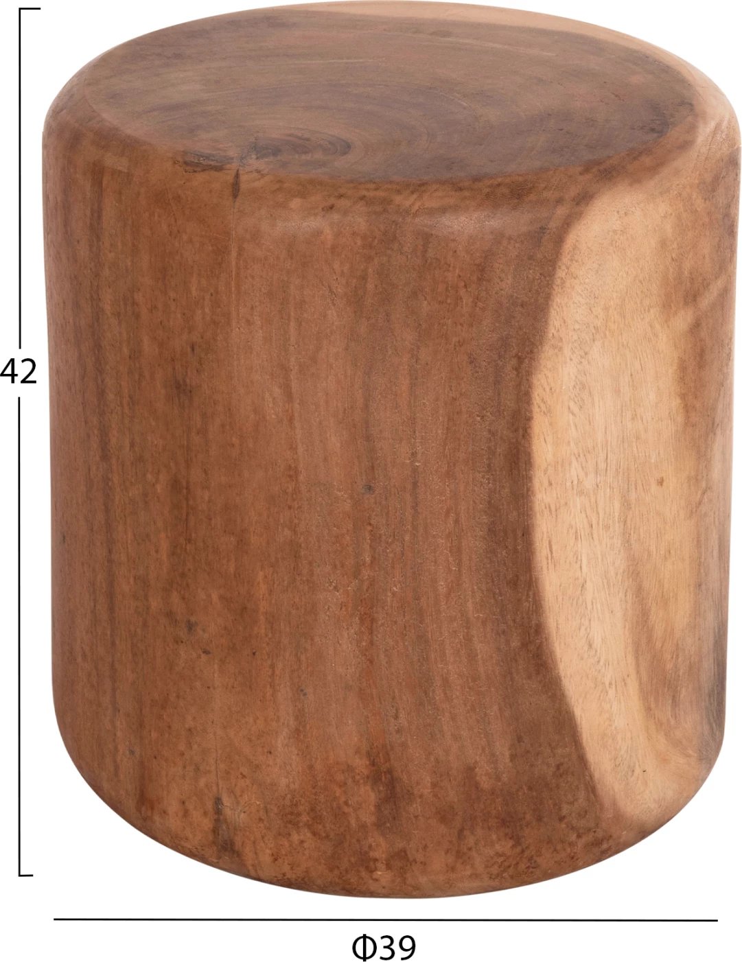 Karrige për bar rrethore TOBI, dru suar natyral, FH9791.11, 39x42cm