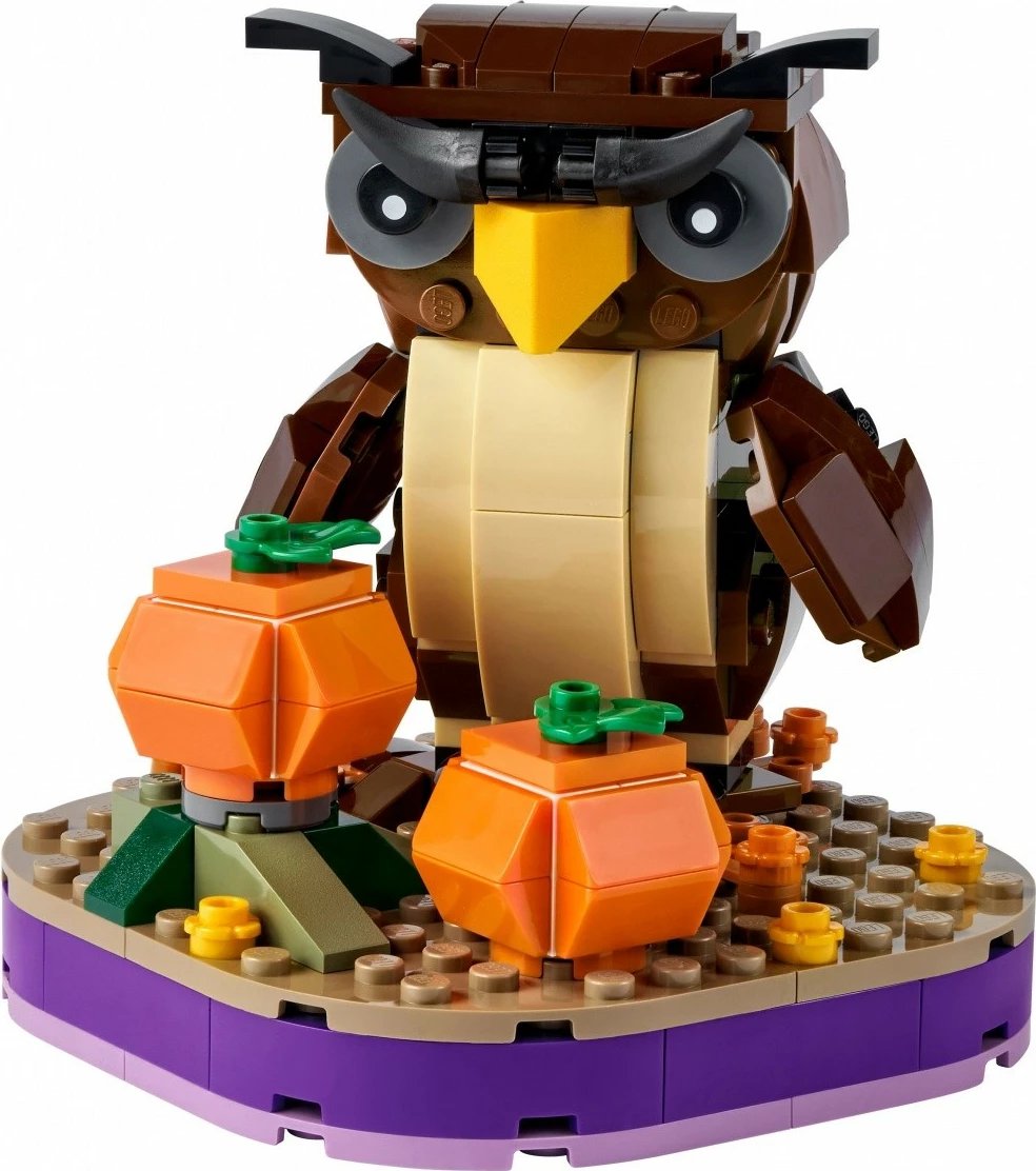 Set ndërtimi LEGO 40497 Halloween Owl, 228 pjesë, rreth 11 cm lartësi, për moshat 8+, plastikë, set mesatar