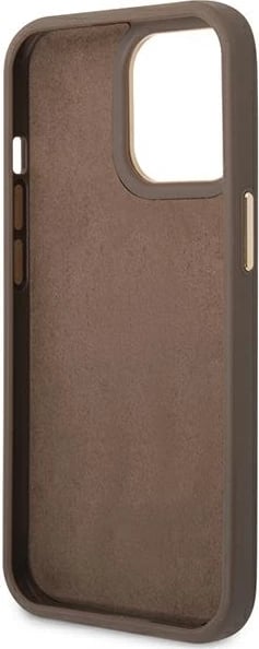 Mbështjellës Guess GUHCP14XHG4SHW për iPhone 14 Pro Max 6.7", 4G Vintage Gold Logo, Kafe