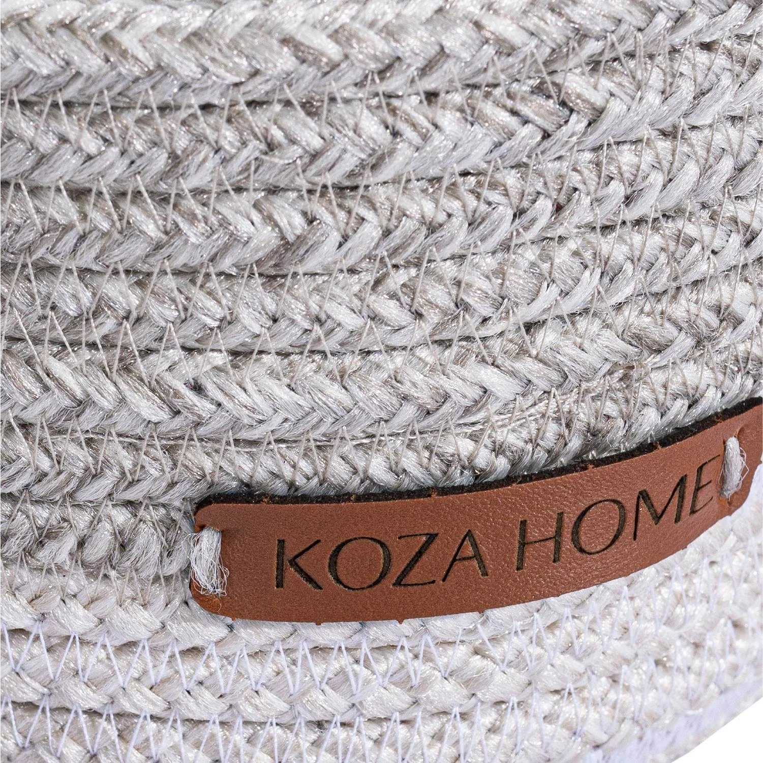 Kuti dekorative, dorëpunuar, e bardhë dhe gri, Evila Originals, 15x13cm