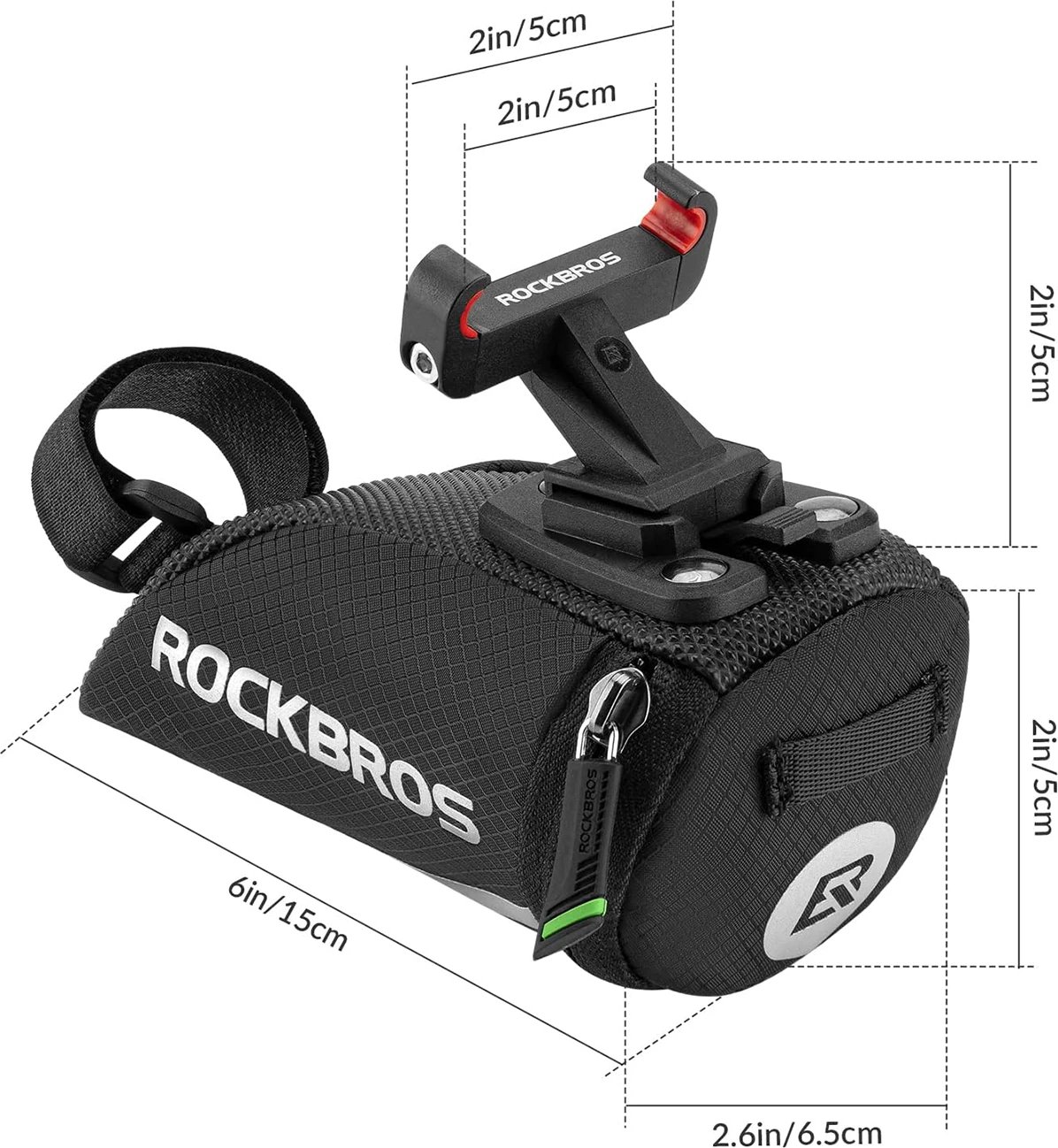 Çantë biçiklete Rockbros C28 nën sedilje, najlon, e zezë