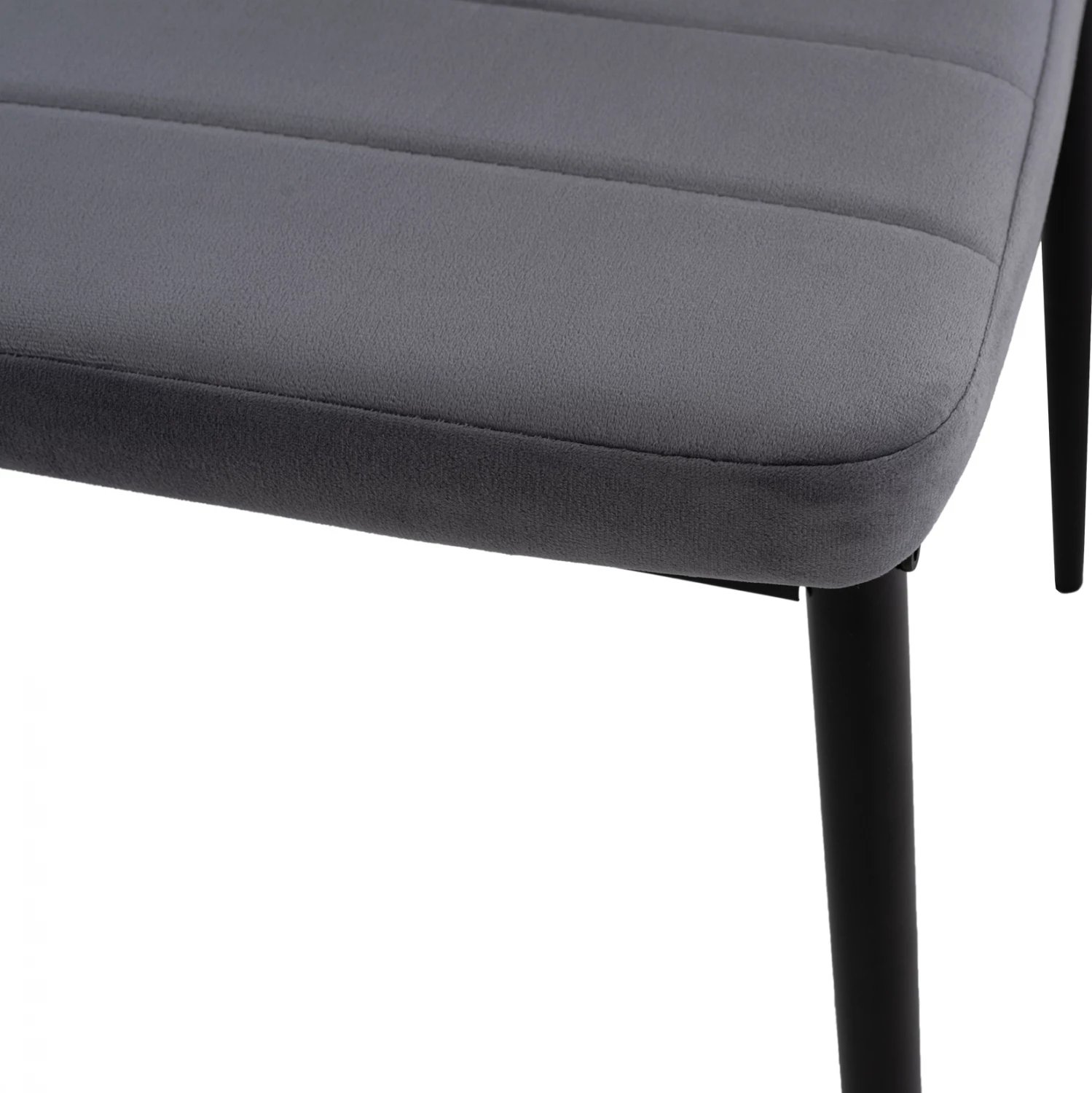 Karrige metalike FH0037.31, kadife gri, me kornizë metalike, set prej 4 copash