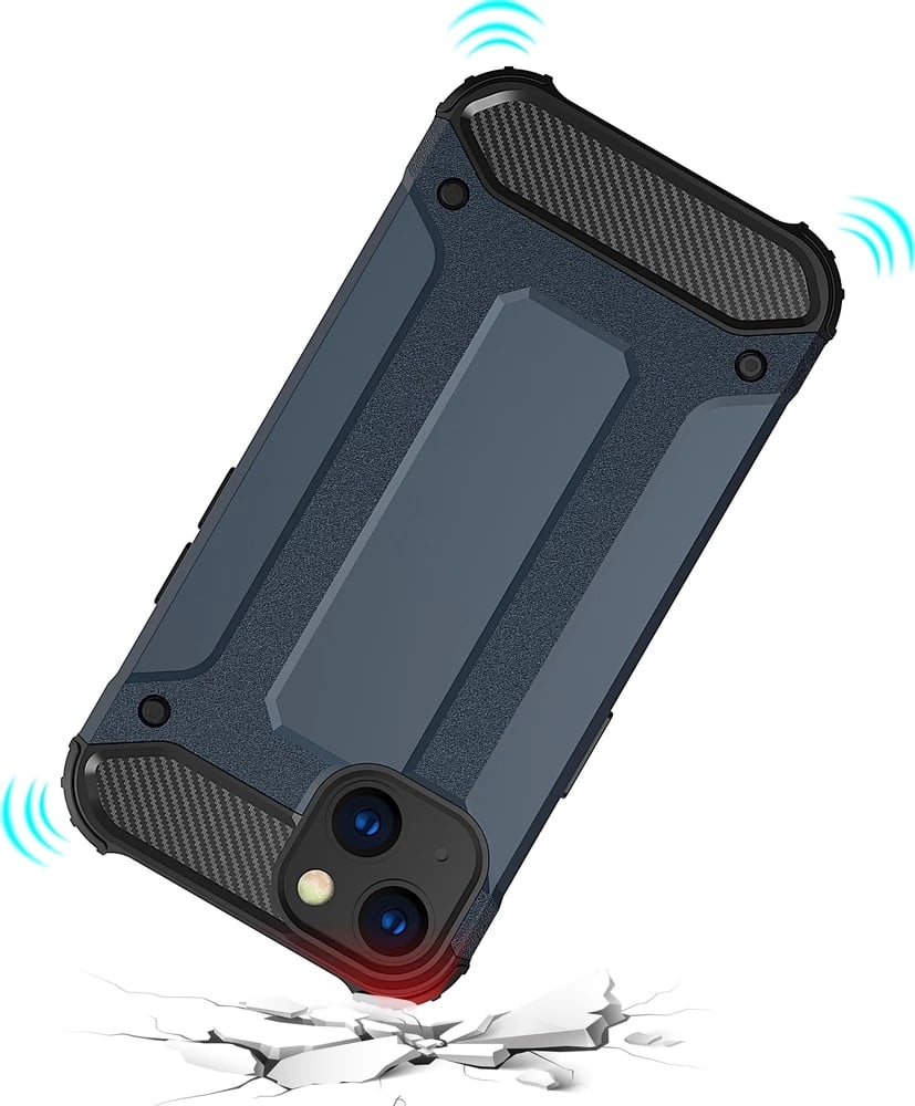Mbështjellës Hurtel Hybrid Armor për iPhone 14, Blu