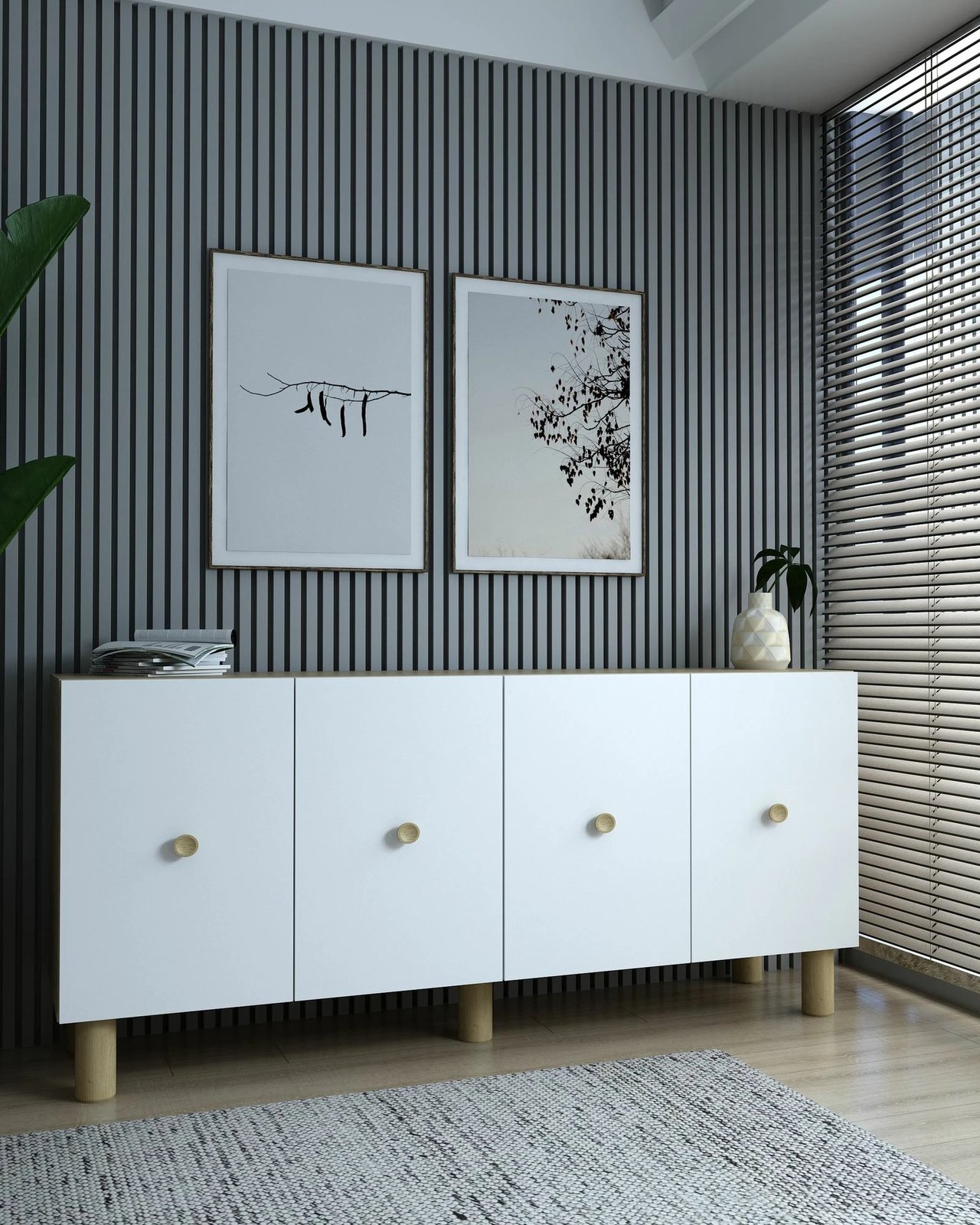 Konsol Skye Decor, Mono KB150 Bohem, lisi safir, e bardhë