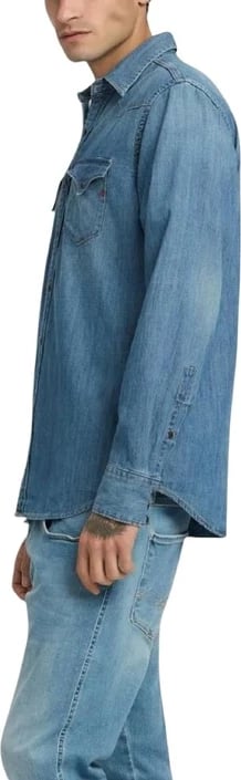 Këmishë për meshkuj Replay, e kaltërt e çelët