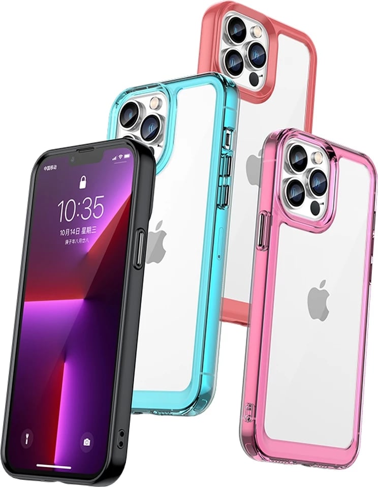Mbështjellës Hurtel Outer Space Case për iPhone 12 Pro Max, hard cover me kornizë gel, Kuqe