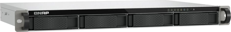 NAS QNAP TS-433eU, 4 slote, 4 GB RAM, Rack 1U, Pa disqe, Dy porta 2.5GbE, Zi