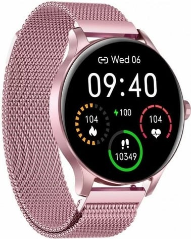 SmartWatch GARETT CLASSY PINK, STEEL (IP68 waterproof)