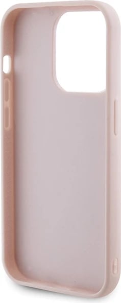 Mbështjellës Guess Quilted Metal Logo për iPhone 15 Pro, Rozë Mbështjellës Guess Quilted Metal Logo për iPhone 15 Pro, Rozë