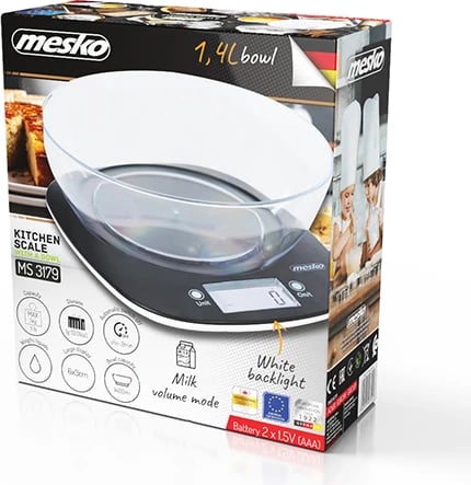 Peshore kuzhine, Mesko, MS 3179, 5 kg/1 g, me enë 1.4 L, e zezë