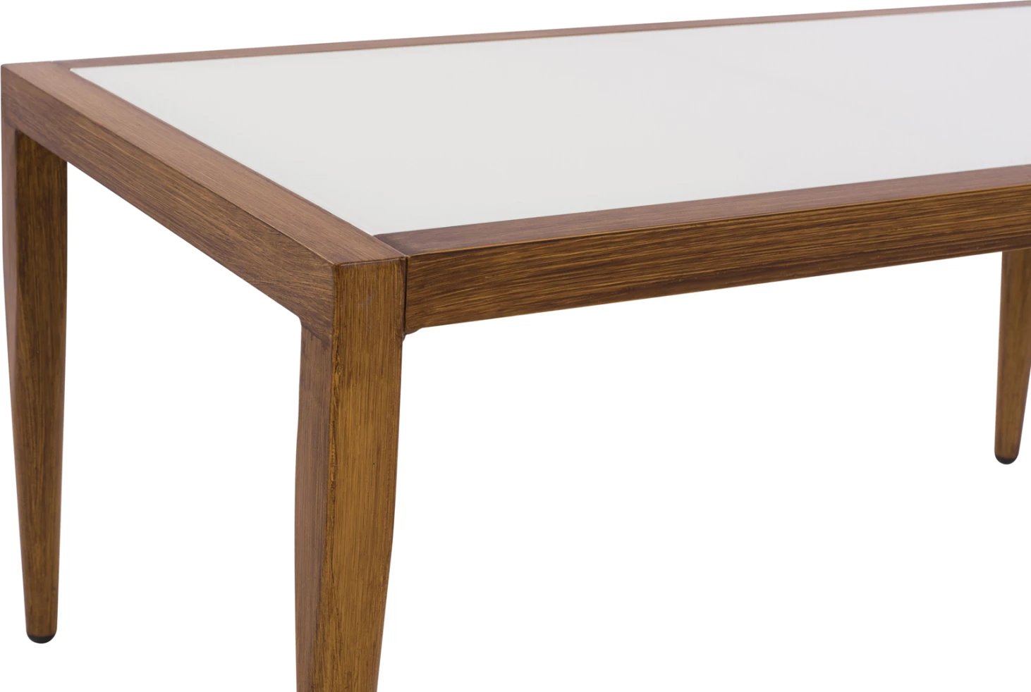 Tavolinë alumini me pamje bambuje dhe xham 100x58x46 FH5551.01