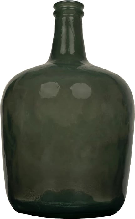 Shishe dekorative prej qelqi të ricikluar, ngjyrë ulliri, 25x25x40cm