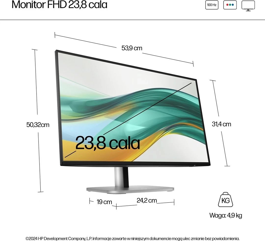 Monitor HP Series 5 Pro 23.8 inç, FHD, 524pf