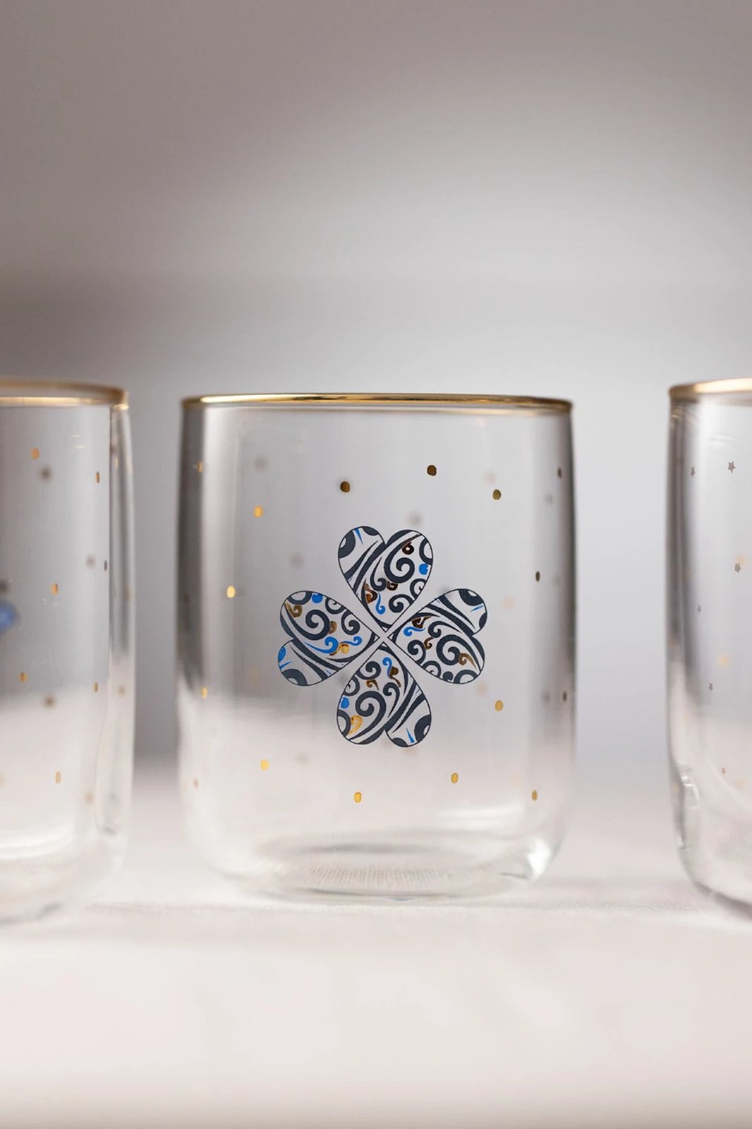 Set gotash (4 copë), Hermia Concept, Lucky 280, ngjyrë ari dhe transparente