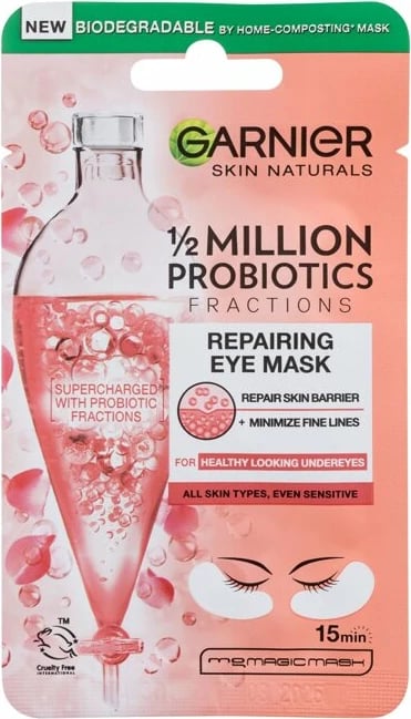 Maskë për sy Garnier Skin Naturals 1/2 Million Probiotics Repairing Eye Mask për femra, 1 copë