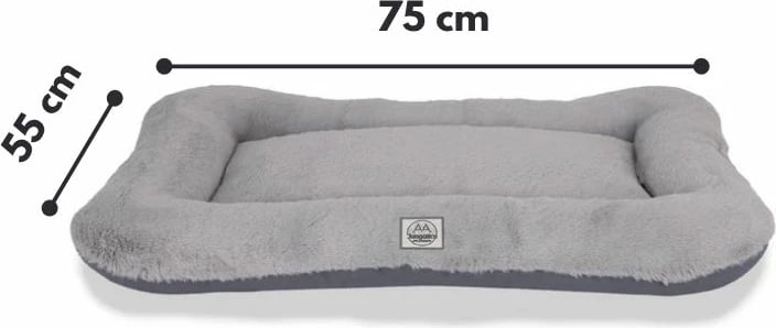 Shtrat për qen Sally, ngjyrë gri, 55x75cm