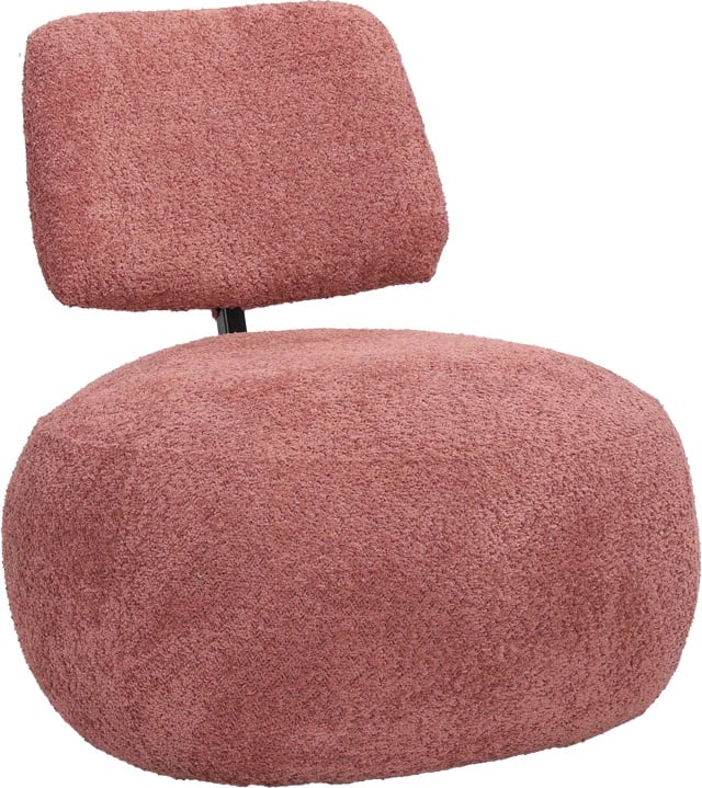Fotel Stonie, stofë bouclé, ngjyrë mollë e kalbur, 67x73x67cm