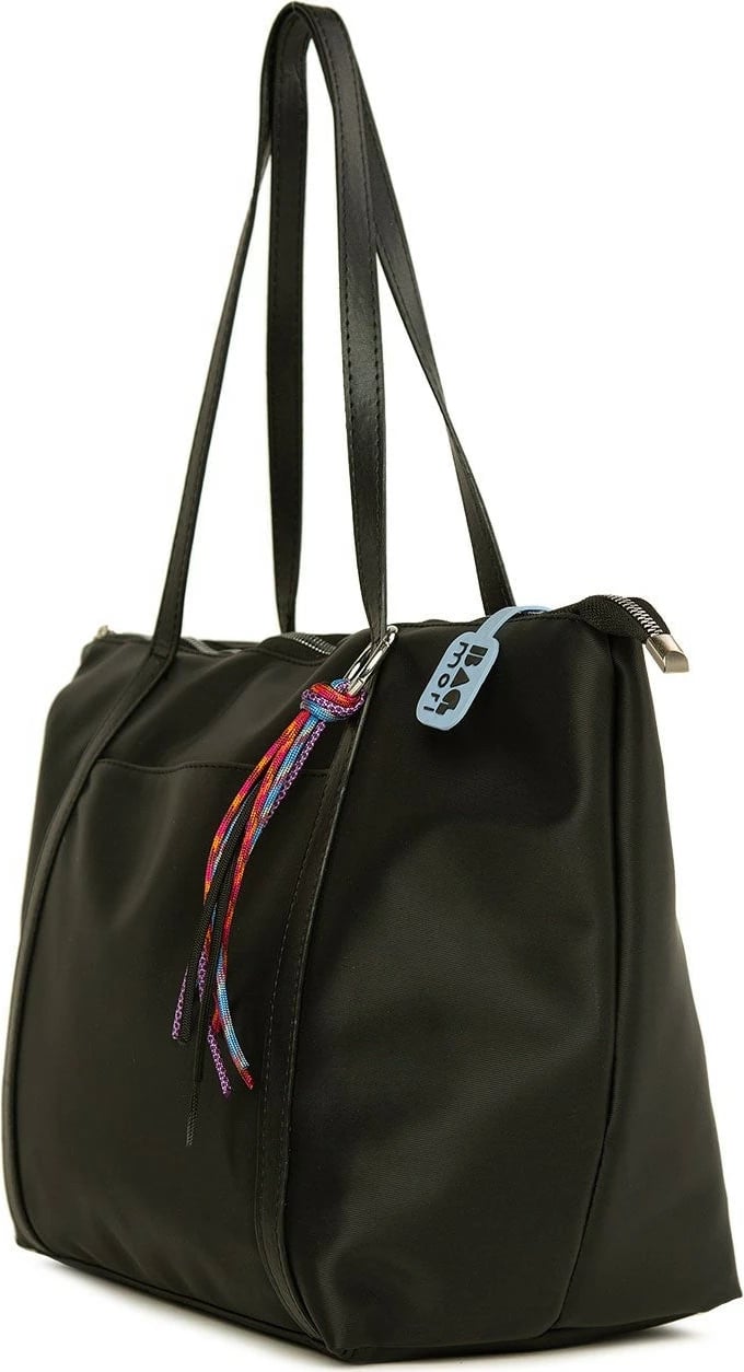 Çantë tote satin, e zezë, Zoozie Bags, M000008174