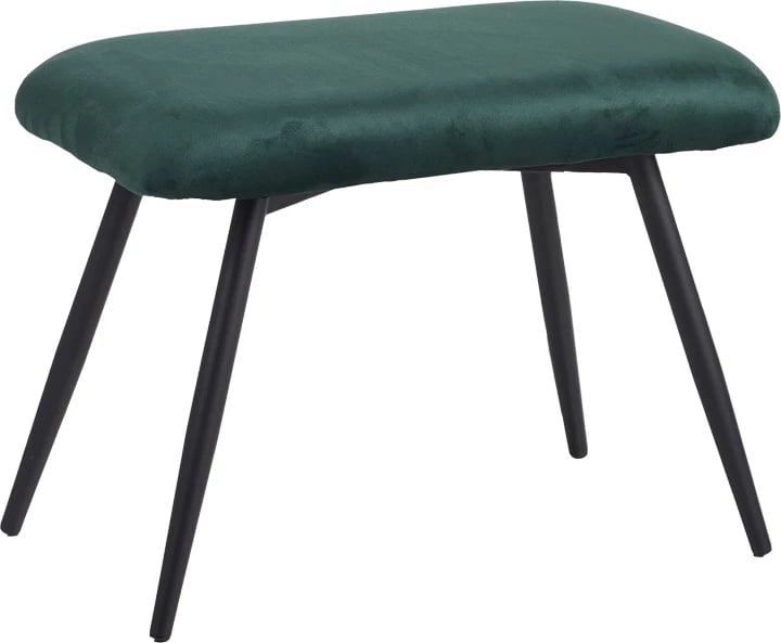 Fotelje me tabure Rueda kadife ngjyrë e gjelbër e errët me këmbë metalike të zeza 71.5x66.5x99cm