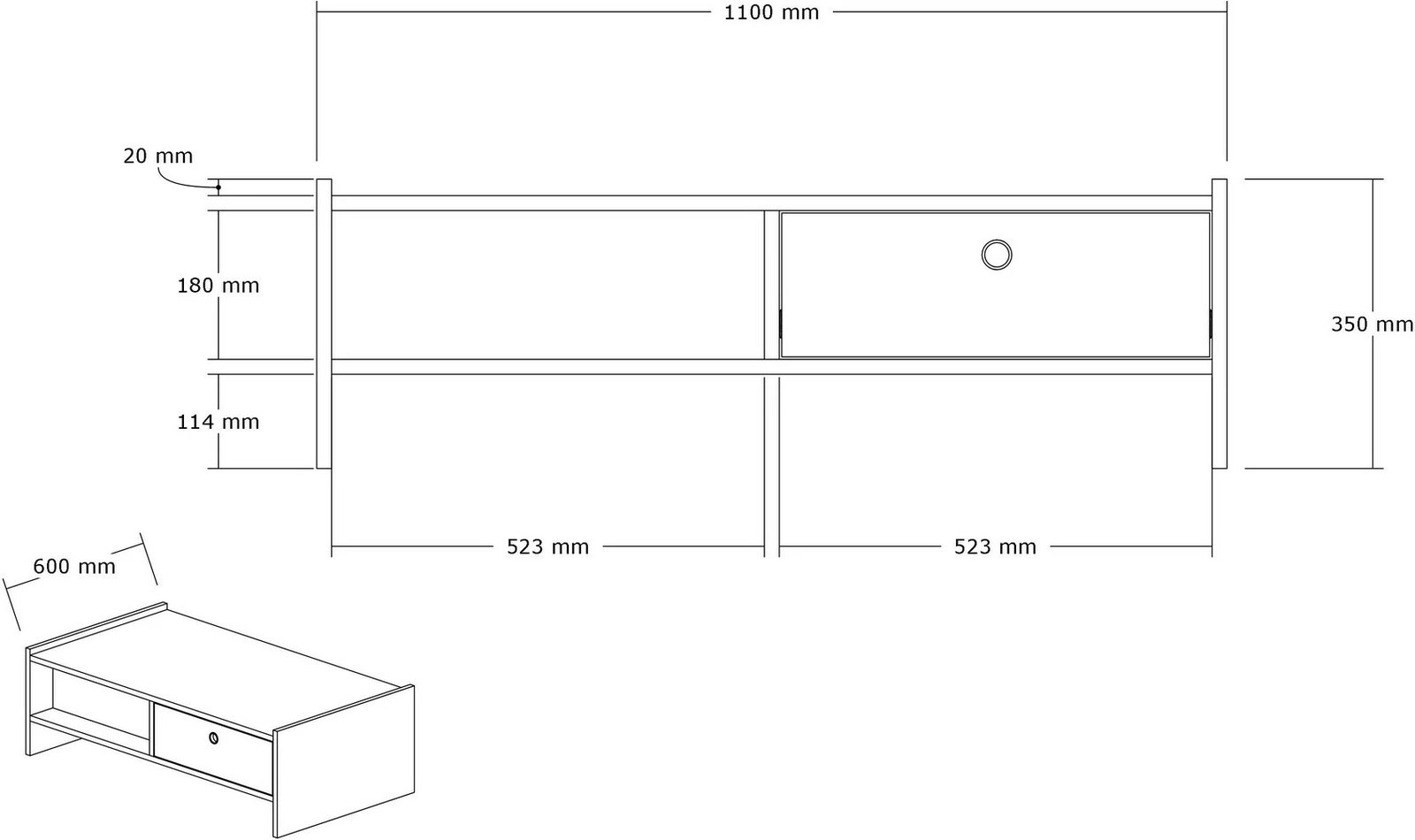 Tavolinë kafeje Hanah Home, ngjyrë arre, Boey