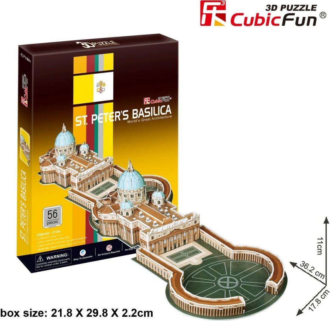 Puzzle 3D Cubic Fun St. Peter's Basilica, 56 pjesë