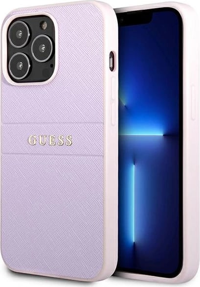 Mbështjellës Guess Saffiano Stripe për iPhone 13 Pro Max, Vjollcë