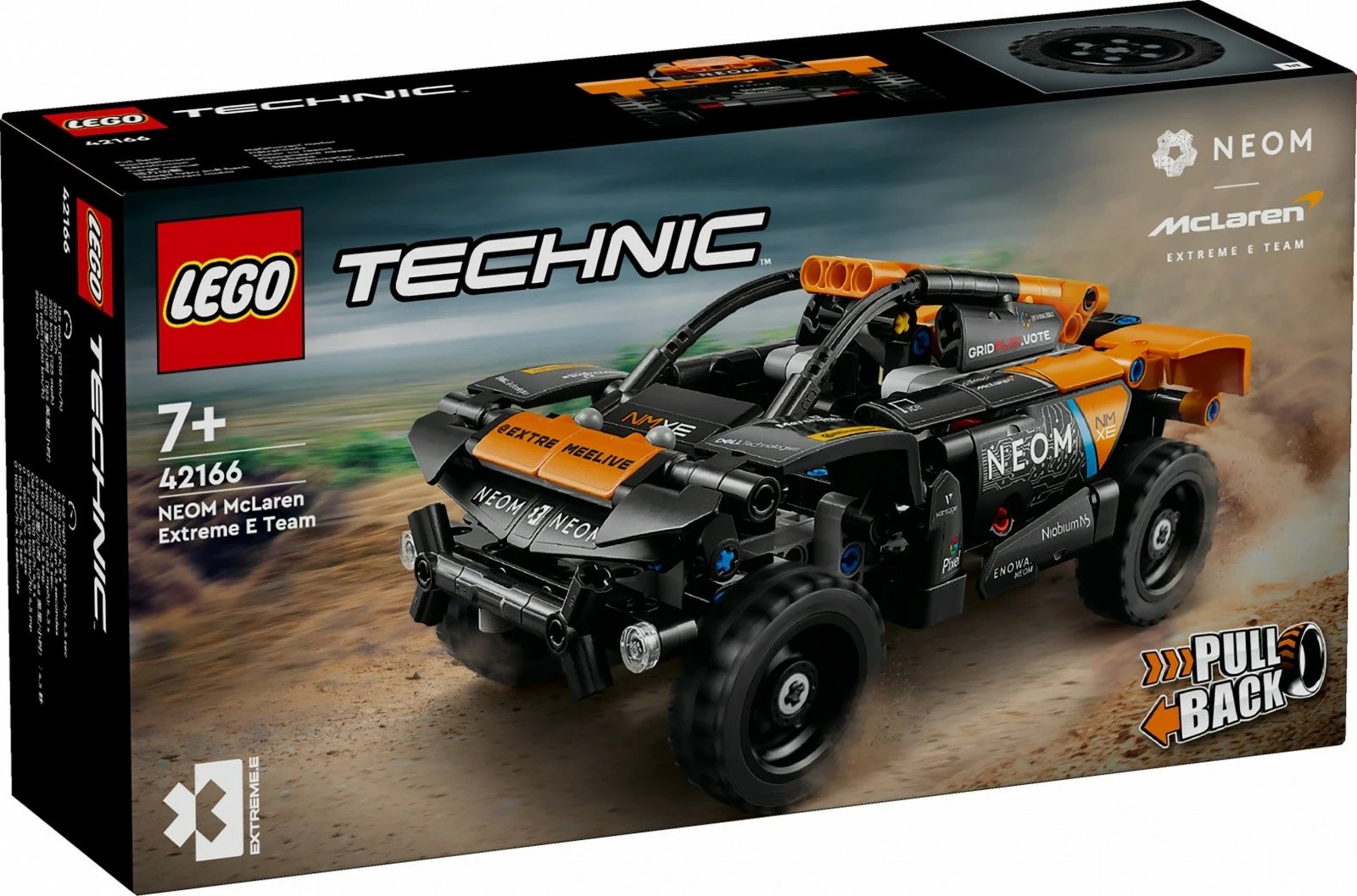 Set ndërtimi LEGO Technic 42166 NEOM McLaren Extreme E Race Car, 252 pjesë, për fëmijë, zi-portokalli