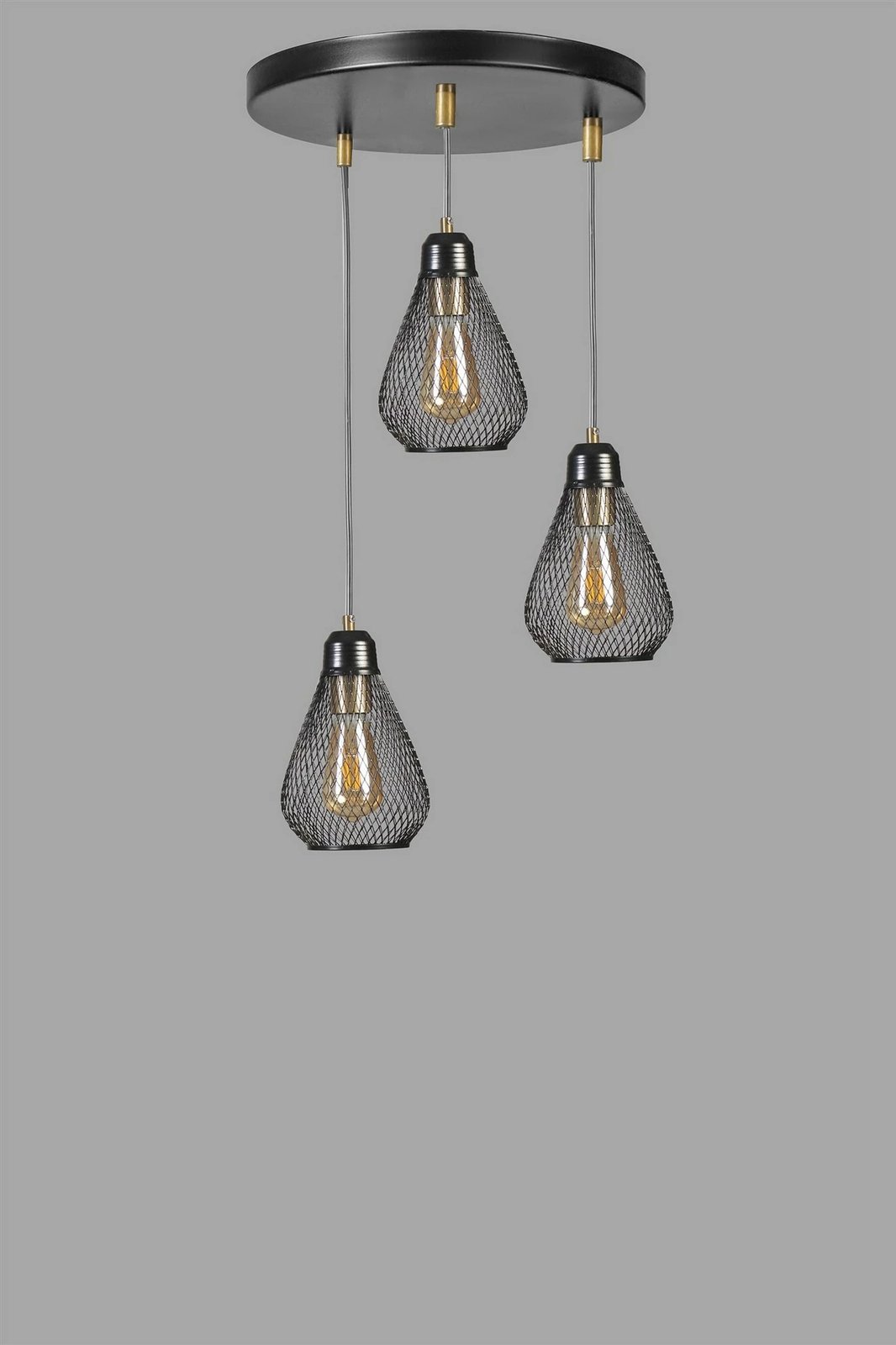 Llambë tavani Opviq, Armut, 3 pjesë, ngjyrë e zezë dhe ari